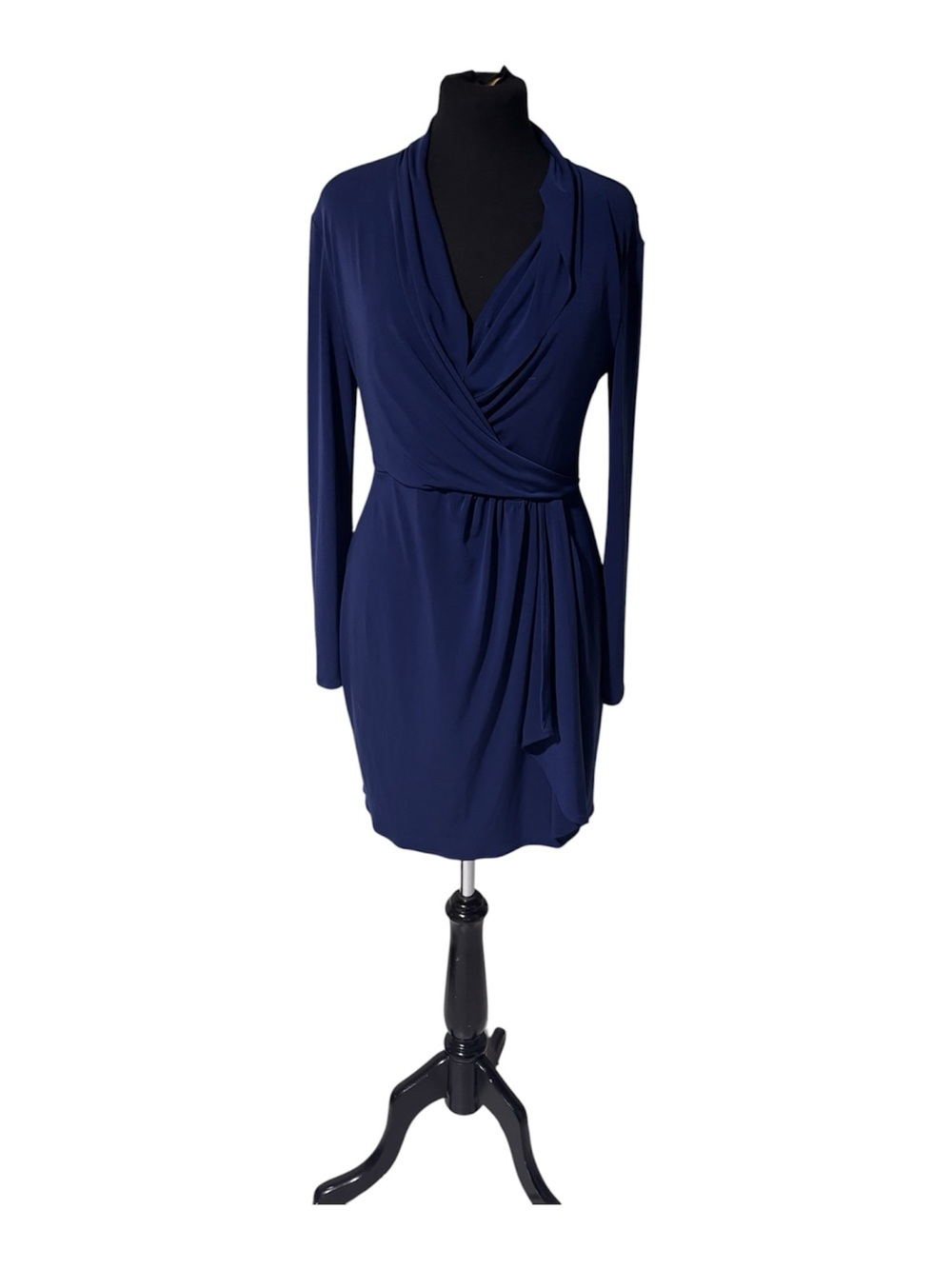 Victoria's Secret Navy Long-Sleeve Faux-Wrap Dress
